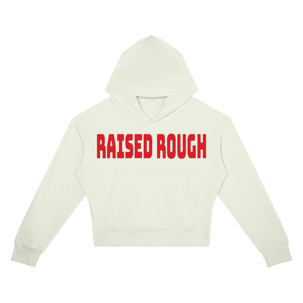 RAISED ROUGH Mouth full Women’s Crop Drop Shoulder Hoodie