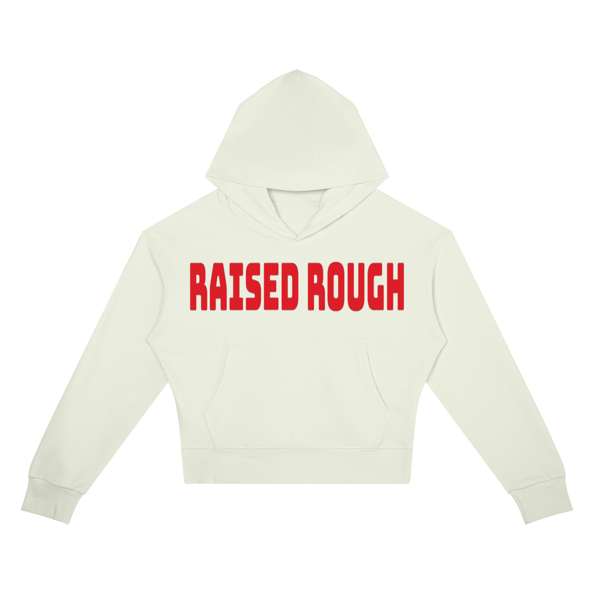 RAISED ROUGH Mouth full Women’s Crop Drop Shoulder Hoodie