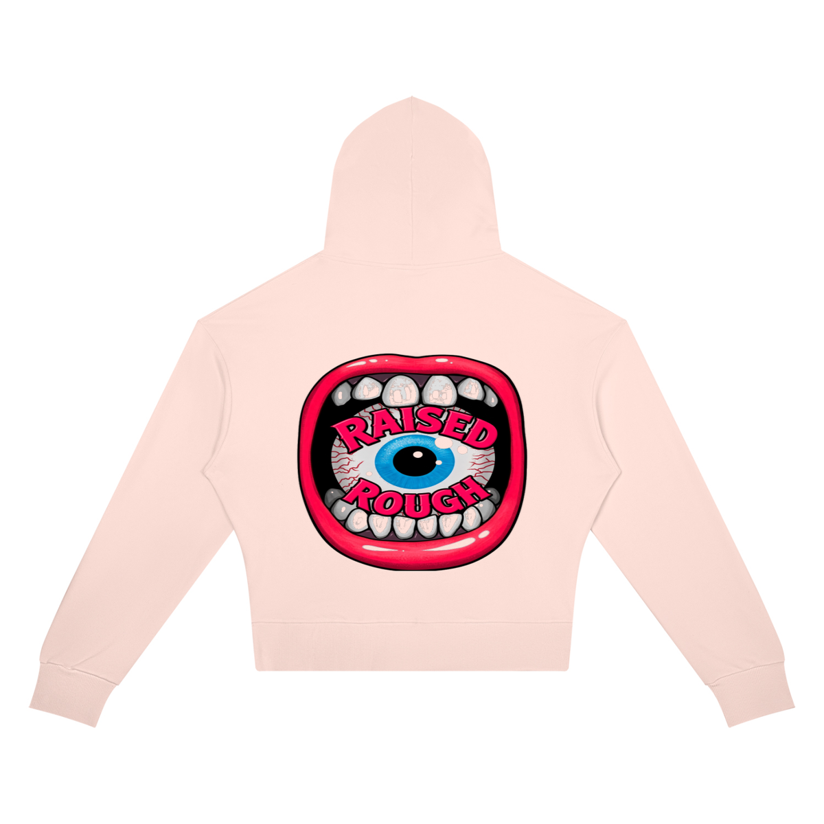 RAISED ROUGH Mouth full Women’s Crop Drop Shoulder Hoodie