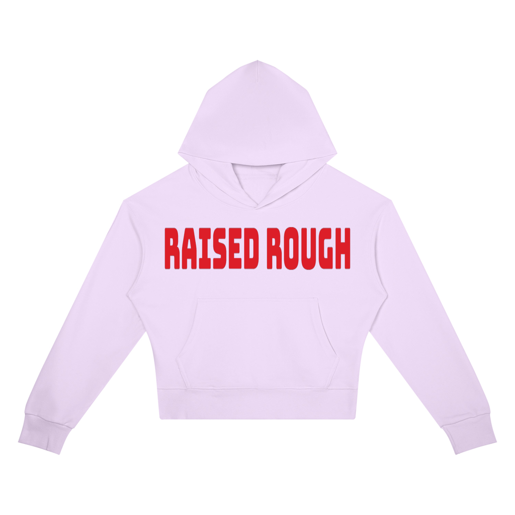 RAISED ROUGH Mouth full Women’s Crop Drop Shoulder Hoodie