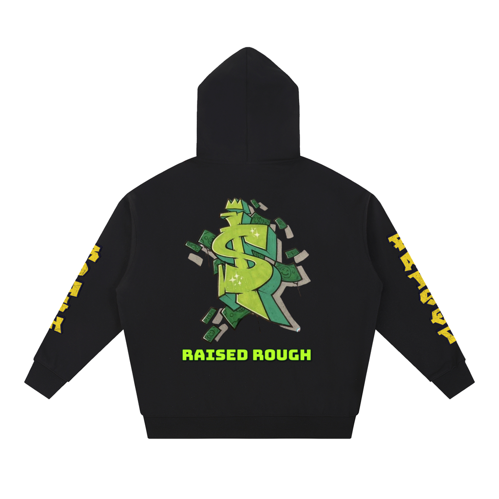 RAISED ROUGH Dollar Graffiti Hoodie