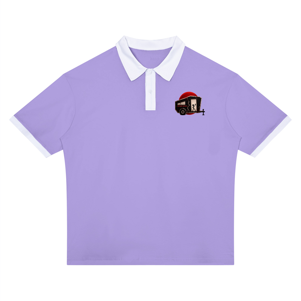RAISED ROUGH Charlie and Snoopy Unisex Color Block Polo Shirt