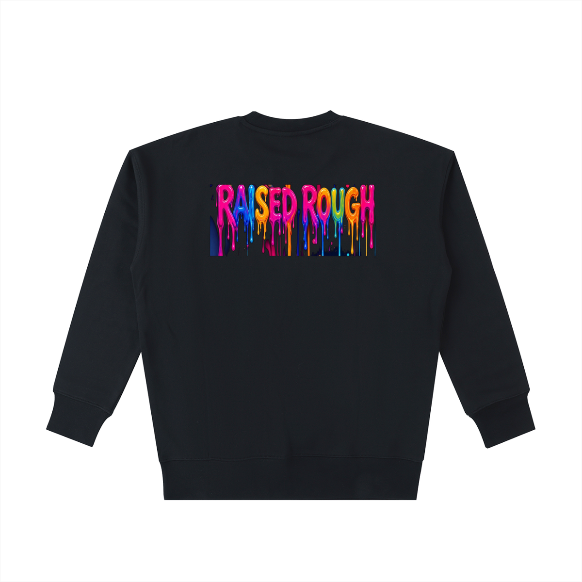 RAISED ROUGH Psychedelic Drip Essential Heavyweight Cotton Sweatshirt