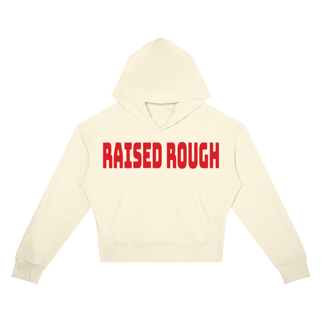 RAISED ROUGH Mouth full Women’s Crop Drop Shoulder Hoodie