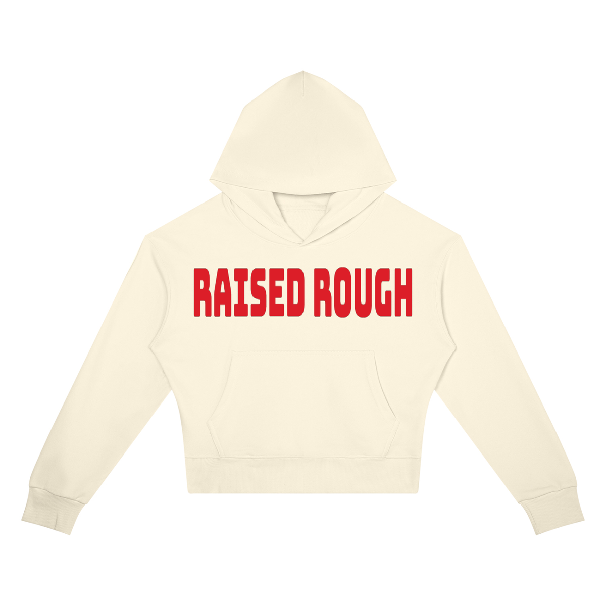 RAISED ROUGH Mouth full Women’s Crop Drop Shoulder Hoodie