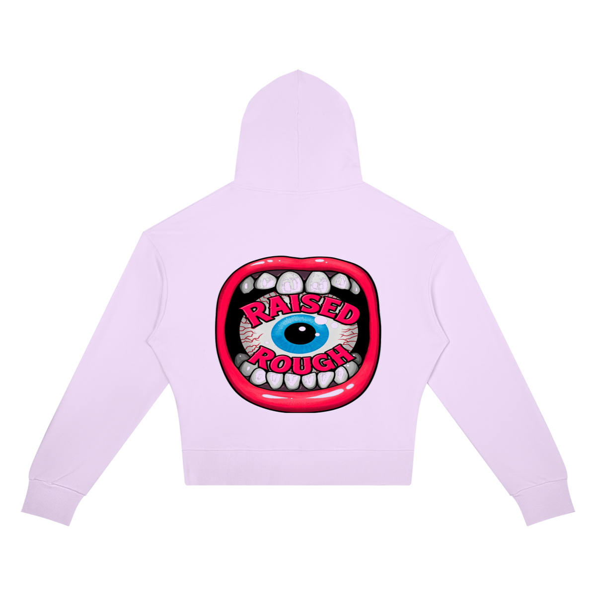 RAISED ROUGH Mouth full Women’s Crop Drop Shoulder Hoodie