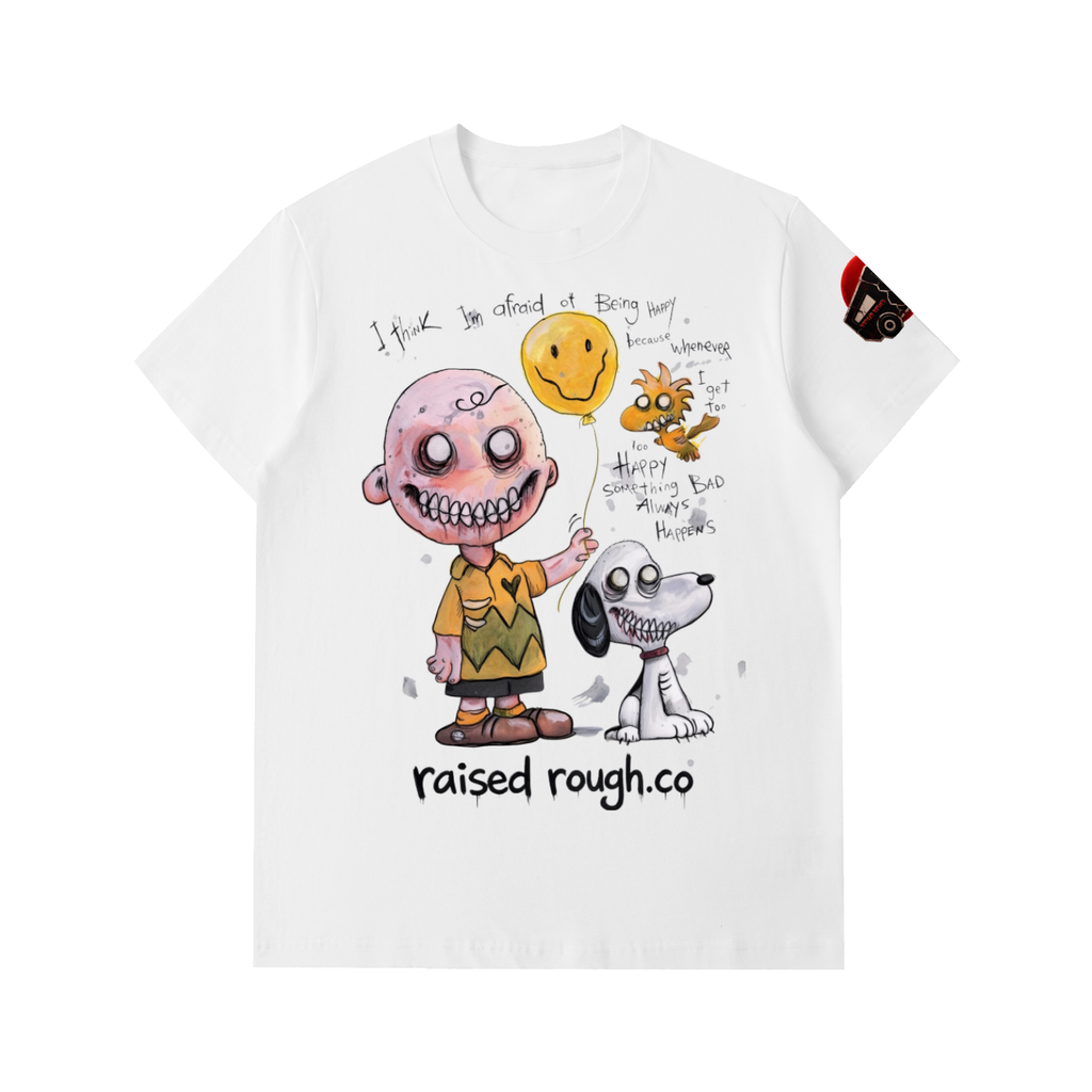 Raised Rough_Charlie Brown & Snoopy Essential Heavyweight Cotton T-Shirt