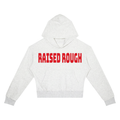 RAISED ROUGH Mouth full Women’s Crop Drop Shoulder Hoodie