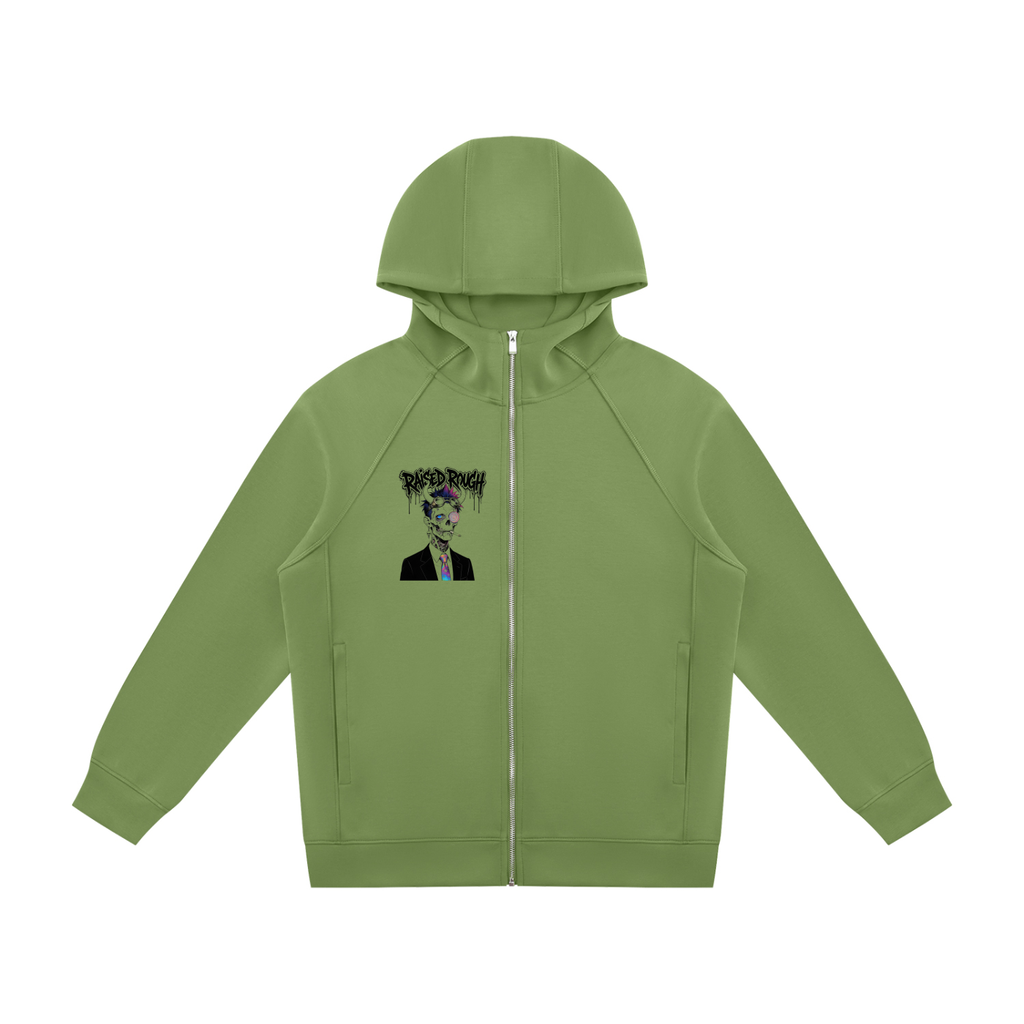 Raised Rough_punkrock_Unisex Raglan Full Zip Hoodie