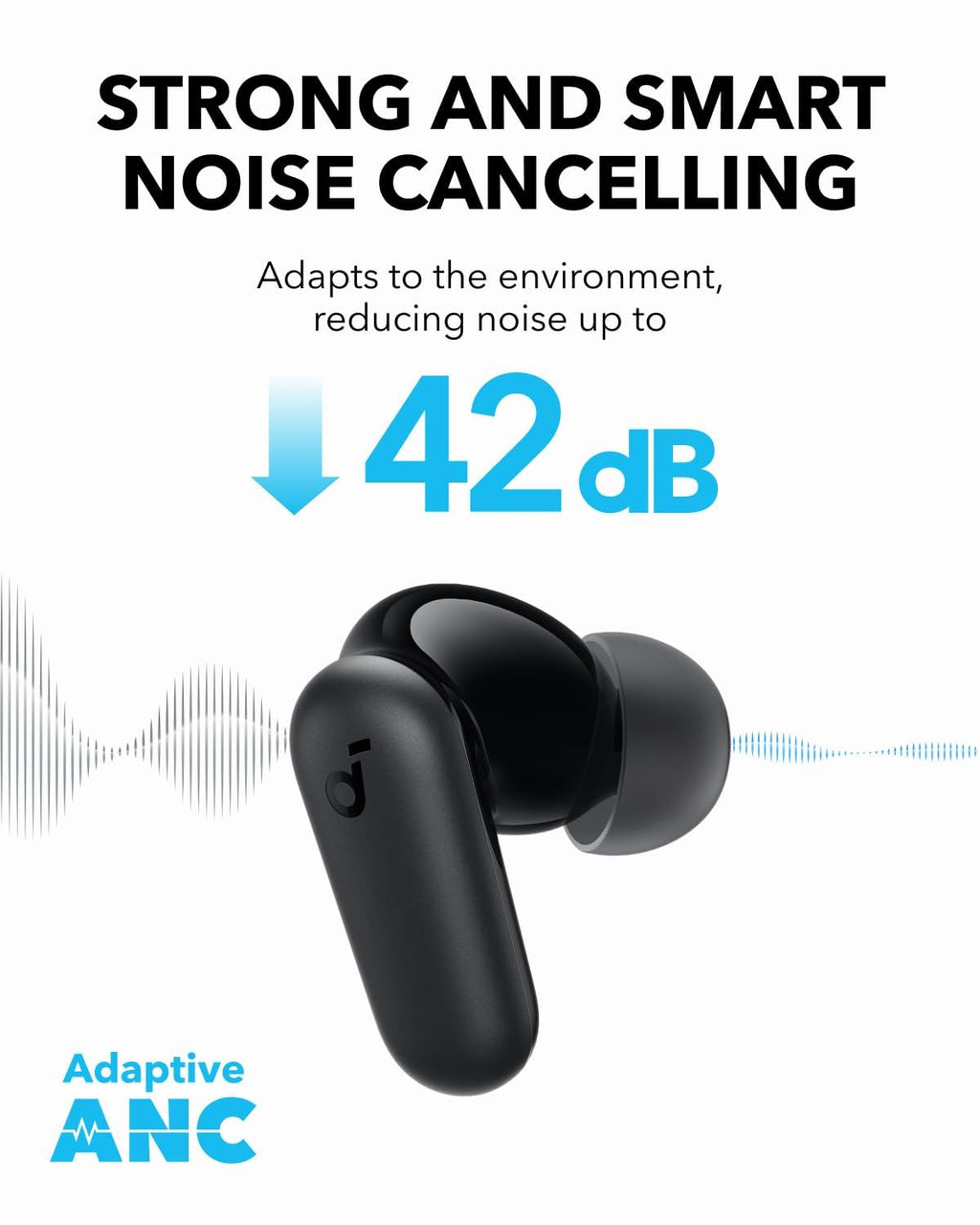 Soundcore P30i by Anker Noise Cancelling Earbuds, Hands-Free Viewing