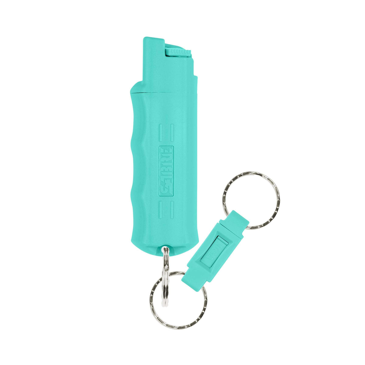 Sabre Pepper Spray with Quick Release Keychain for Self Defense – Maximum Police Strength OC Spray with UV Marking Dye, Twist Lock Safety, Finger Grip, 10‑Second Spray, 14‑ft Range, Made in USA