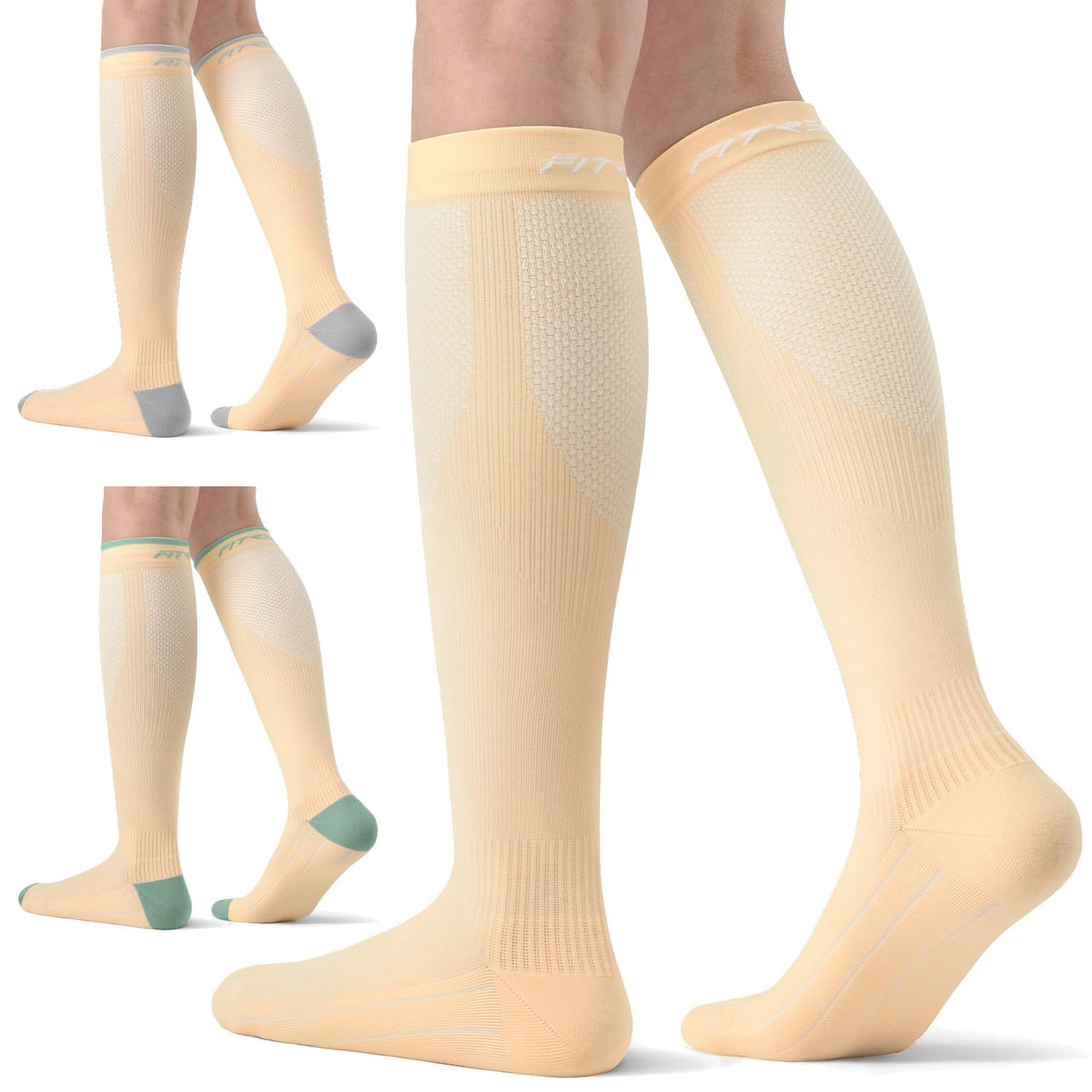 FITRELL 3 Pairs Compression Socks for Women and Men 20-30mmHg-Circulation Support Socks