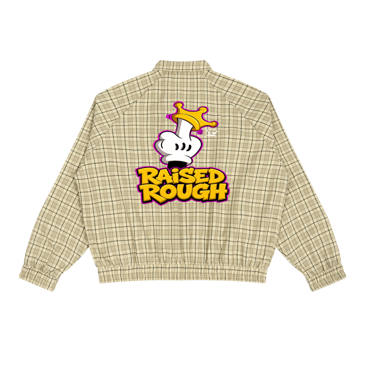 Middle Fingers Up Plaid Full-Zip Track Jacket