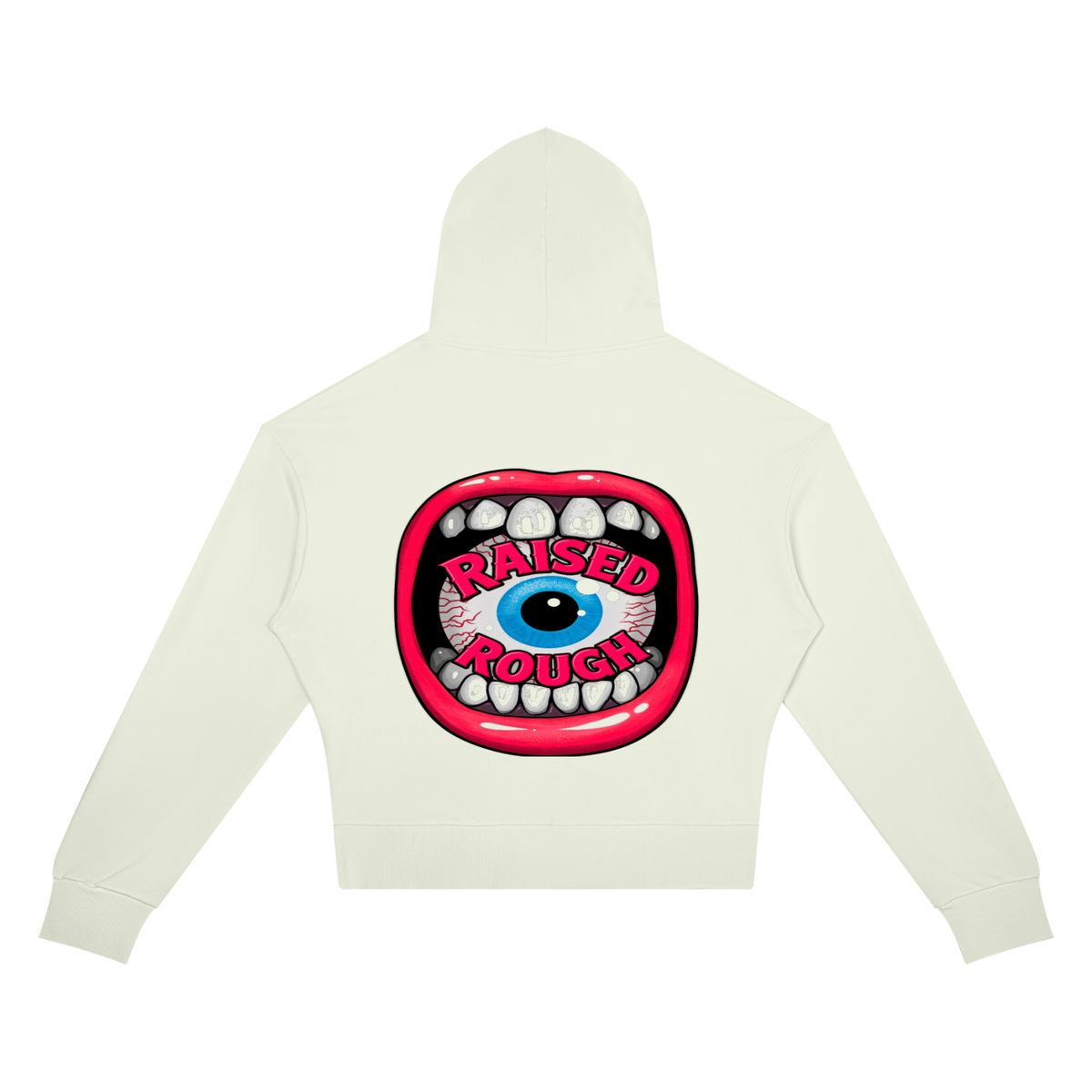 RAISED ROUGH Mouth full Women’s Crop Drop Shoulder Hoodie