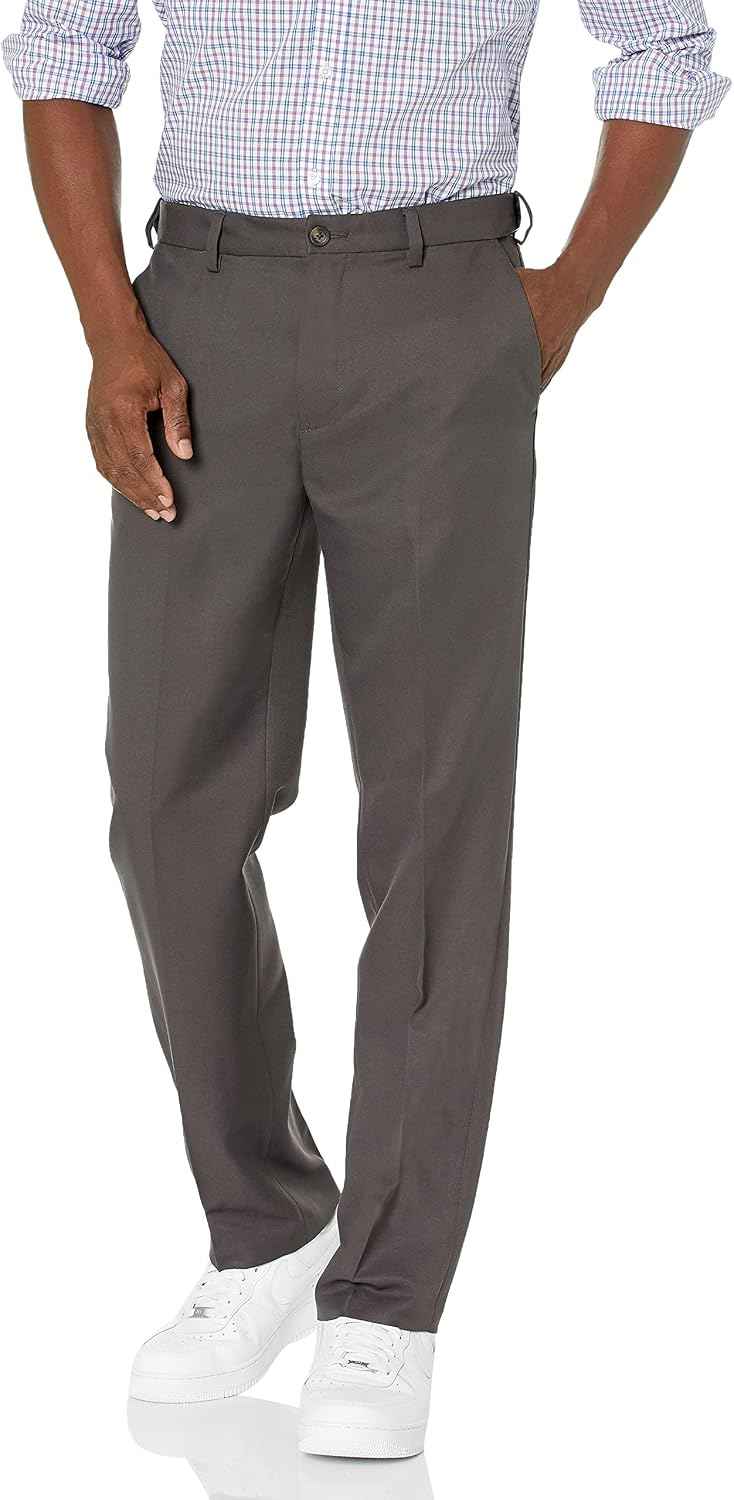 Amazon Essentials Men's Classic-Fit Expandable-Waist Flat-Front Dress Pants