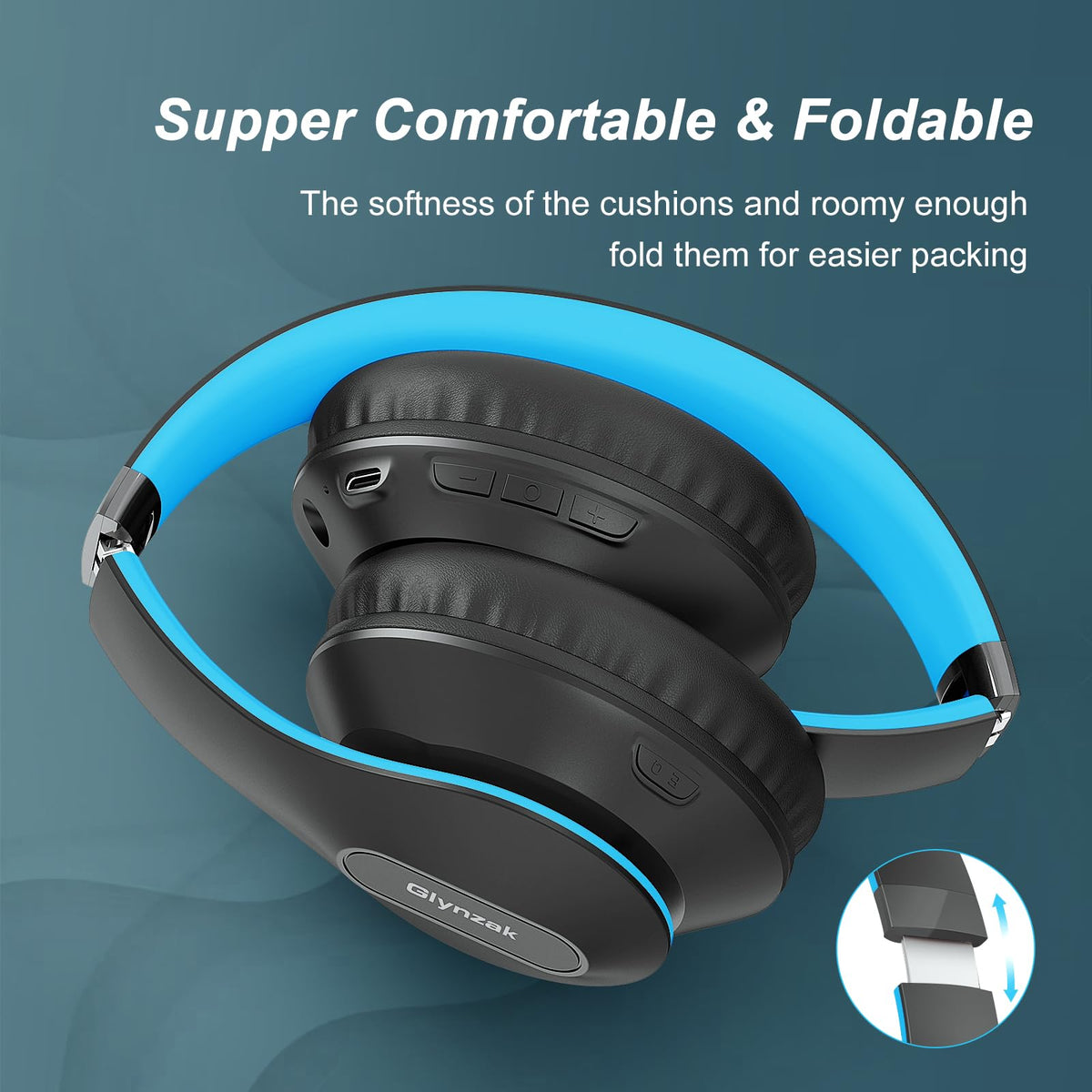 Wireless Bluetooth Headphones Over Ear V6.0 HiFi Stereo with Mic