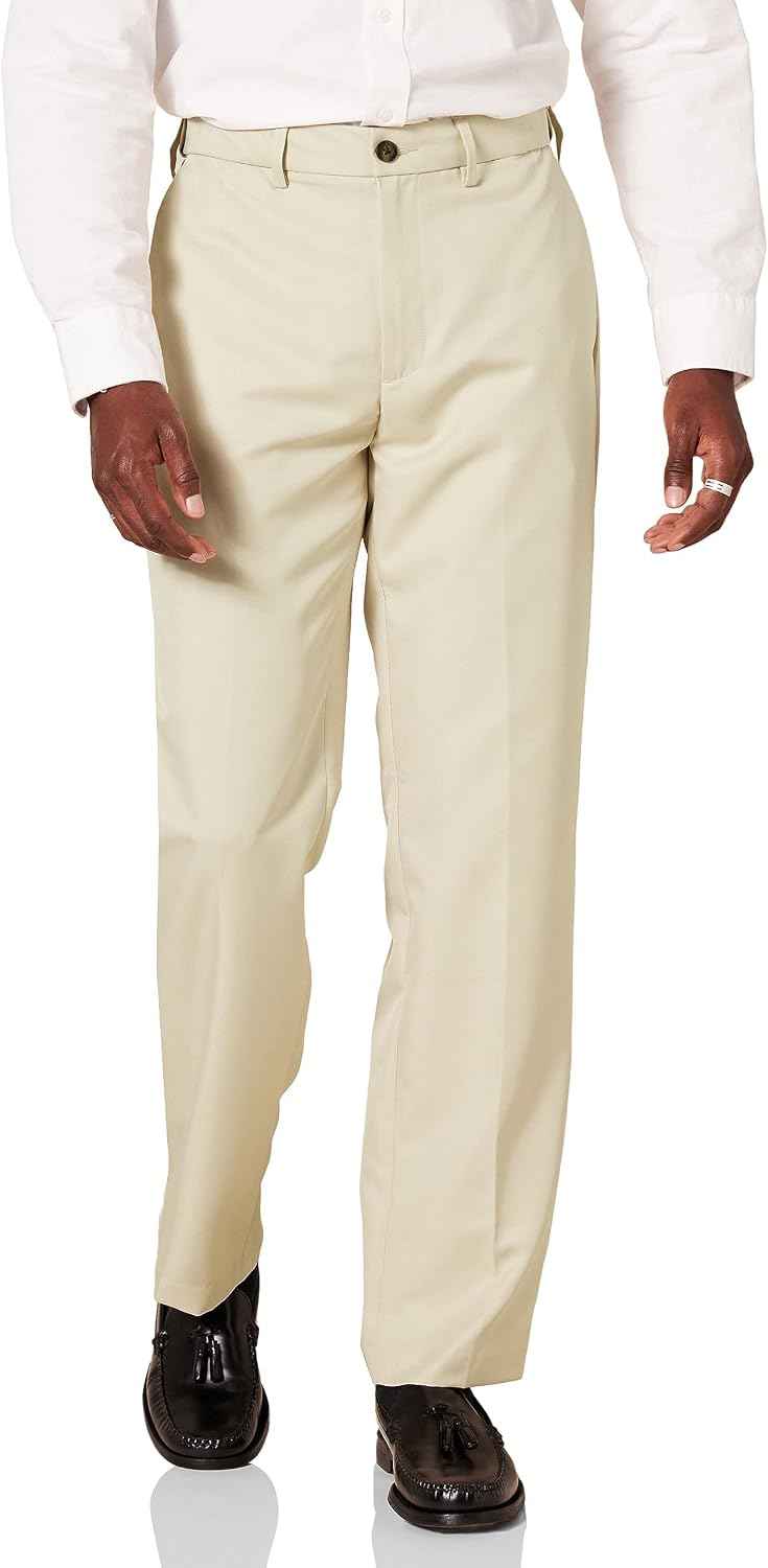 Amazon Essentials Men's Classic-Fit Expandable-Waist Flat-Front Dress Pants