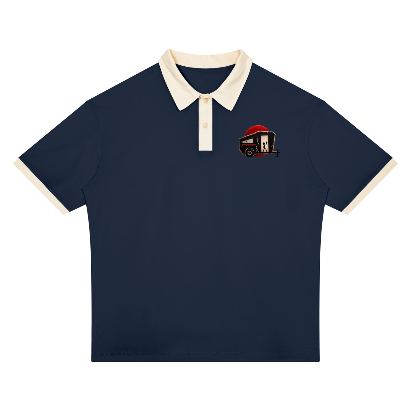 RAISED ROUGH Charlie and Snoopy Unisex Color Block Polo Shirt
