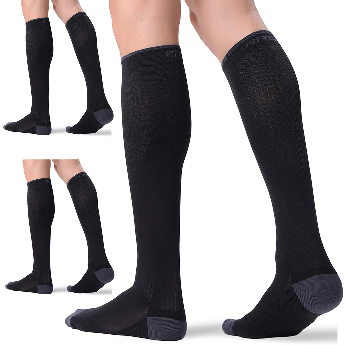 FITRELL 3 Pairs Compression Socks for Women and Men 20-30mmHg-Circulation Support Socks