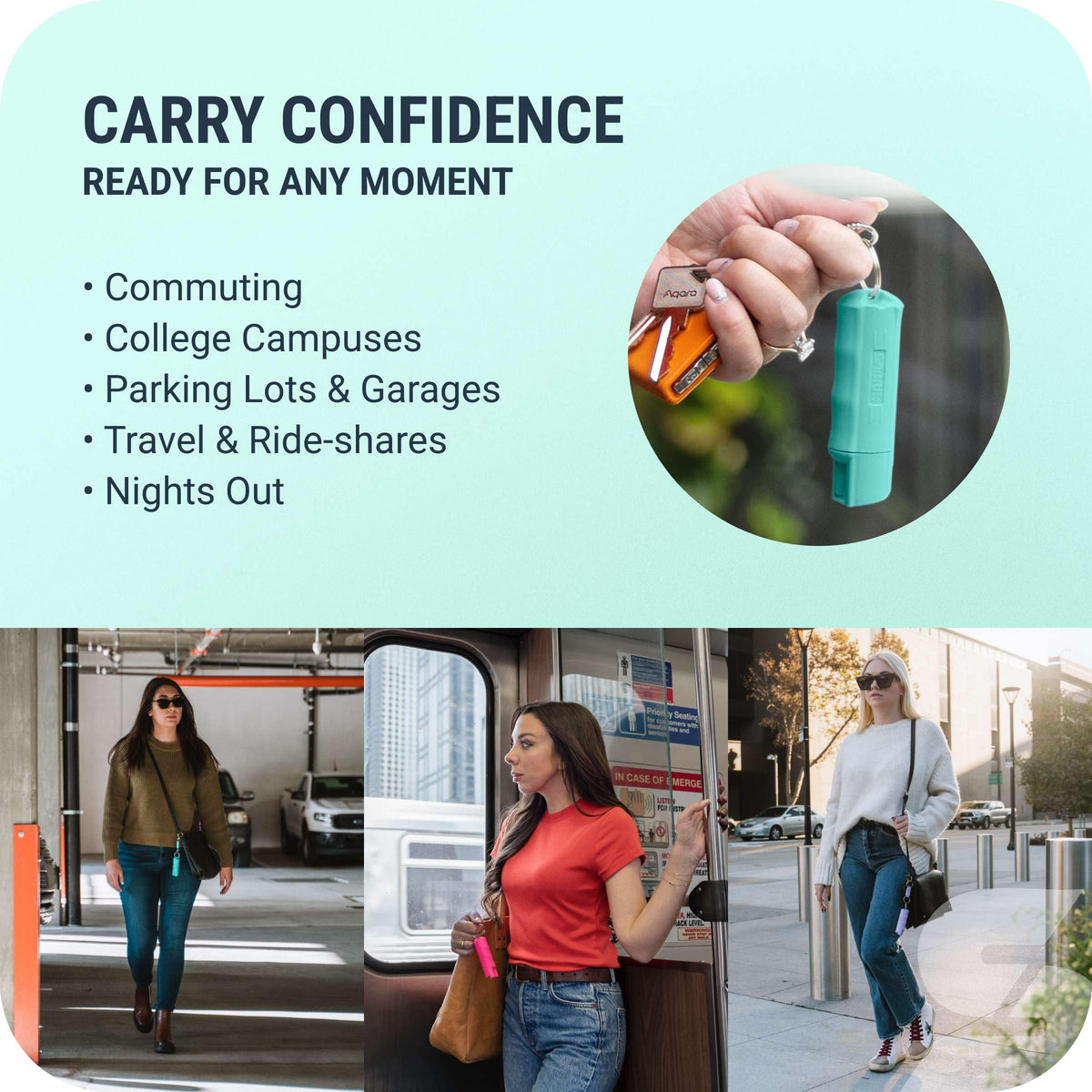 Sabre Pepper Spray with Quick Release Keychain for Self Defense – Maximum Police Strength OC Spray with UV Marking Dye, Twist Lock Safety, Finger Grip, 10‑Second Spray, 14‑ft Range, Made in USA