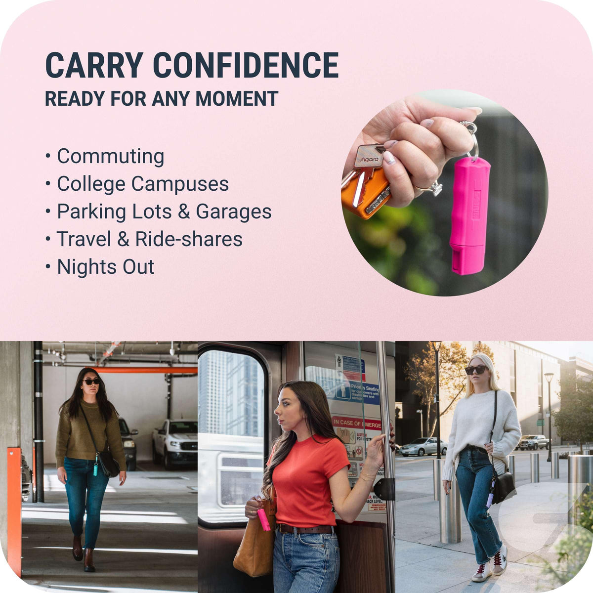 Sabre Pepper Spray with Quick Release Keychain for Self Defense – Maximum Police Strength OC Spray with UV Marking Dye, Twist Lock Safety, Finger Grip, 10‑Second Spray, 14‑ft Range, Made in USA