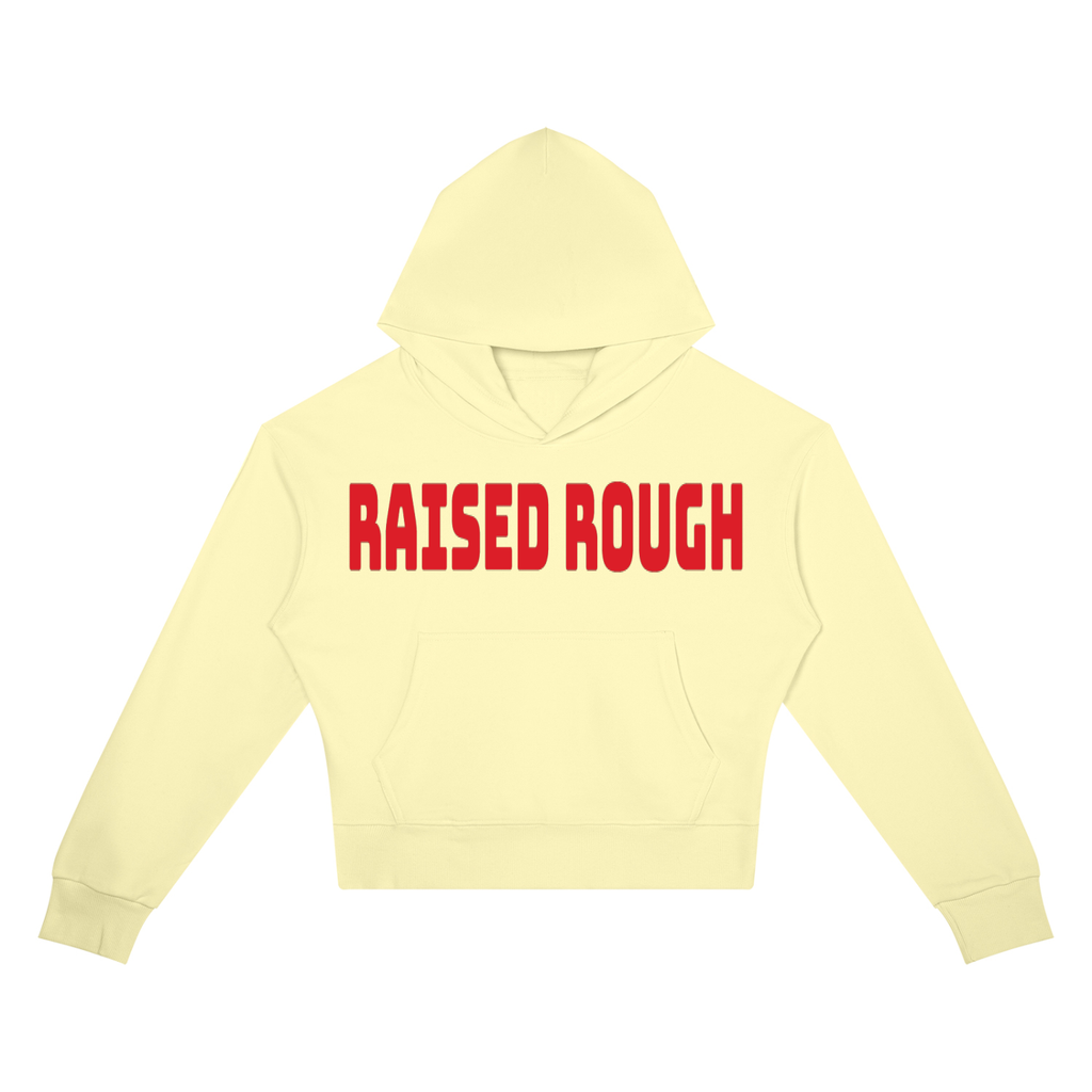 RAISED ROUGH Mouth full Women’s Crop Drop Shoulder Hoodie