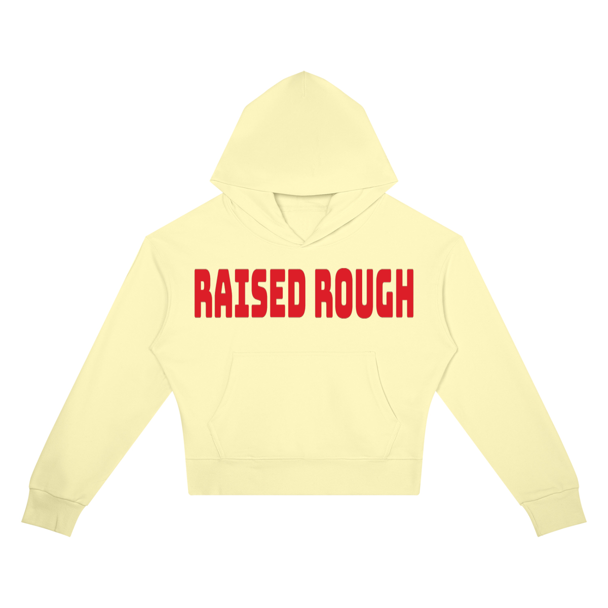 RAISED ROUGH Mouth full Women’s Crop Drop Shoulder Hoodie