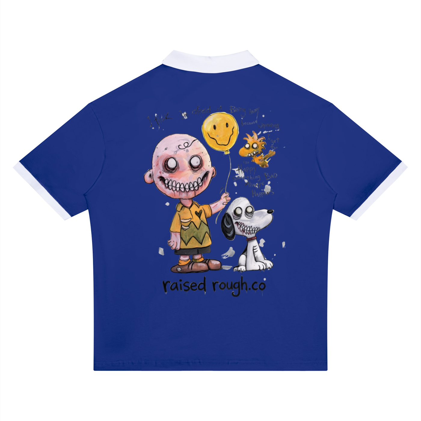 RAISED ROUGH Charlie and Snoopy Unisex Color Block Polo Shirt