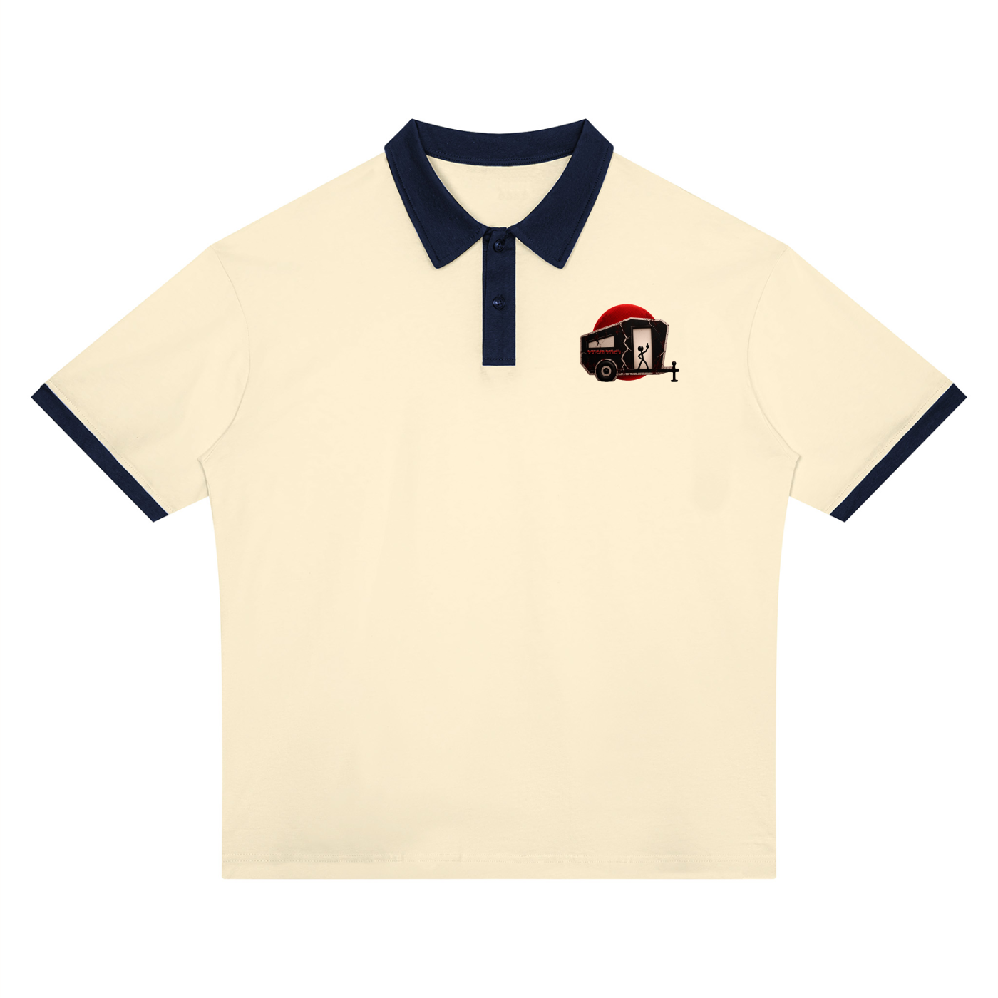 RAISED ROUGH Charlie and Snoopy Unisex Color Block Polo Shirt