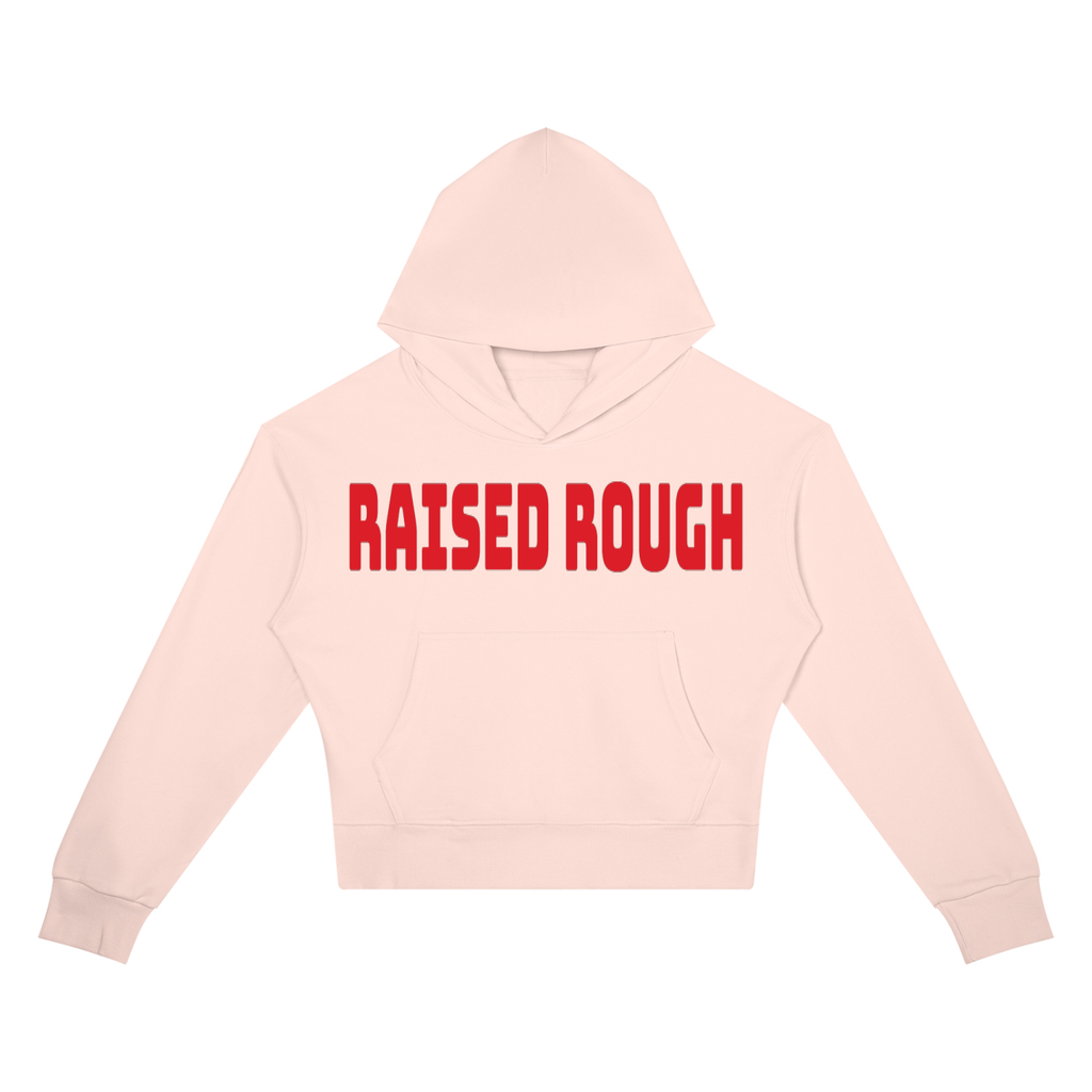 RAISED ROUGH Mouth full Women’s Crop Drop Shoulder Hoodie