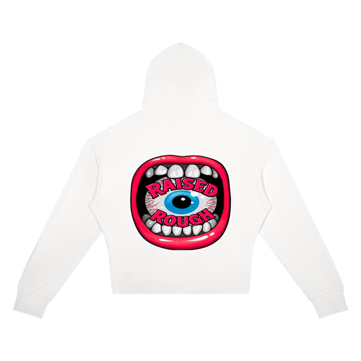 RAISED ROUGH Mouth full Women’s Crop Drop Shoulder Hoodie